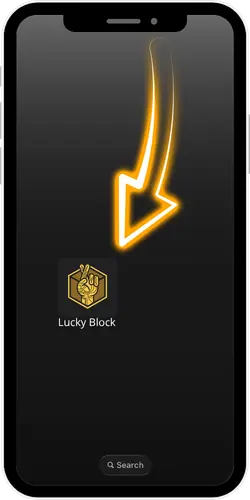 Lucky Block casino app main screen